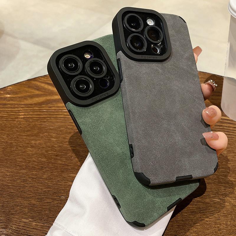 Luxury Plush PU Plush Leather Case Shockproof Shell Mobile Phone Full Back Cover for iPhone