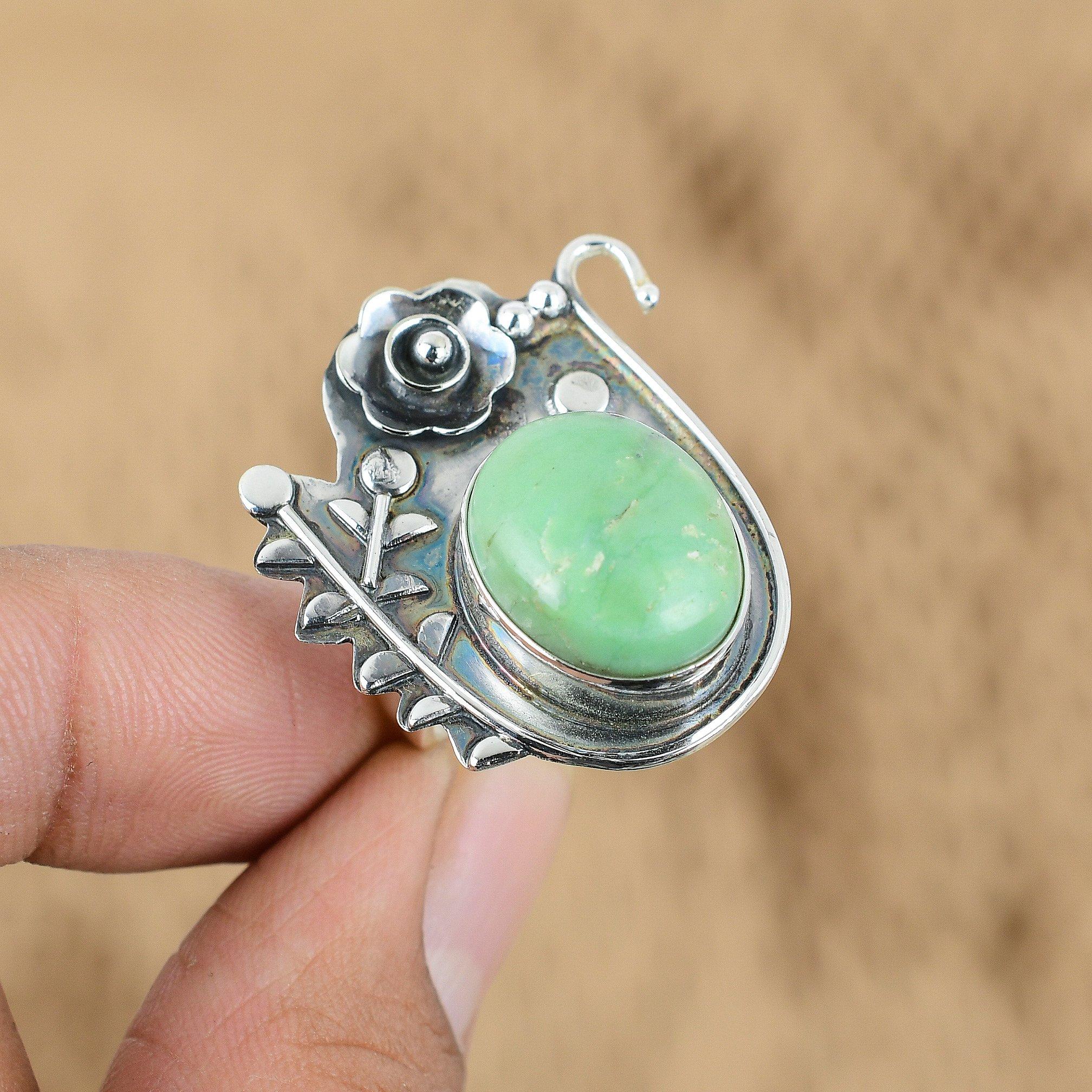 Распродажа ко Дню памяти Кольцо-обещание из стерлингового серебра с хризопразом в форме цветка