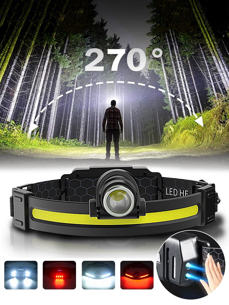 Светодиодный налобный фонарь, мощный свет, супер яркий налобный фонарь, для рыбалки на открытом воздухе, USB-перезаряжаемый налобный фонарь для скалолазания, пешего туризма, кемпинга