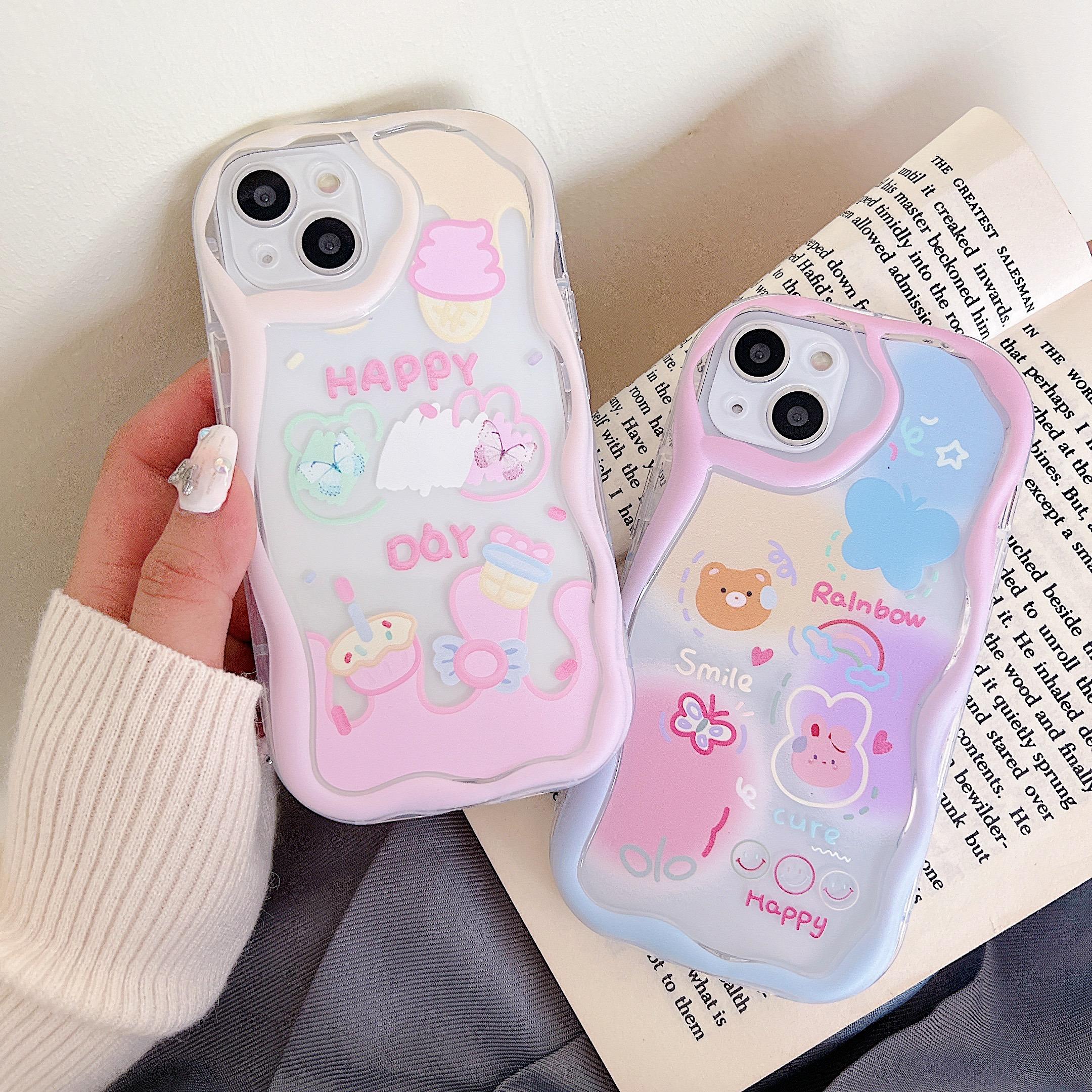 Милый силиконовый чехол для Infinix Hot 30i Xiaomi Redmi Note 12 11 Vivo V27 V25 V29 Oppo A78 A58 A38 Funda Cartoon Smile Чехол для мороженого Мягкий бампер из ТПУ