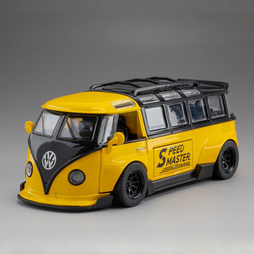 DDM Volkswagen T1 Transporter Автобус Модифицированный Симуляция Литой и Игрушечный Транспорт Звуки и Свет Инерционная Машина 1:Модель из сплава 32