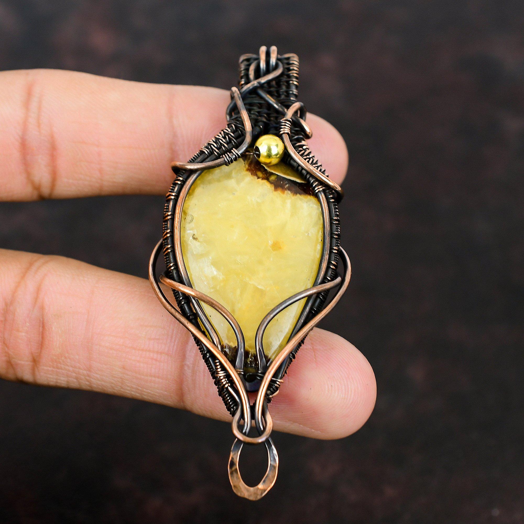 Септрианский медный кулон, медная проволока, обернутые ювелирные изделия, кулон с драгоценным камнем, подарок для особого случая, септические украшения для женщин, ювелирные изделия из медной проволоки