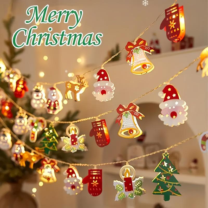 Charming LED Christmas String Lights Santa, Snowman Battery Powered Perfect for Indoor Holiday Decor, Parties & Bedroom Ambiance Ornaments