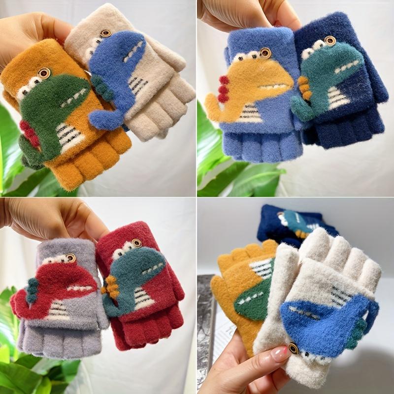 1 Pair of Children's Cute Cartoon Dinosaur Gloves
