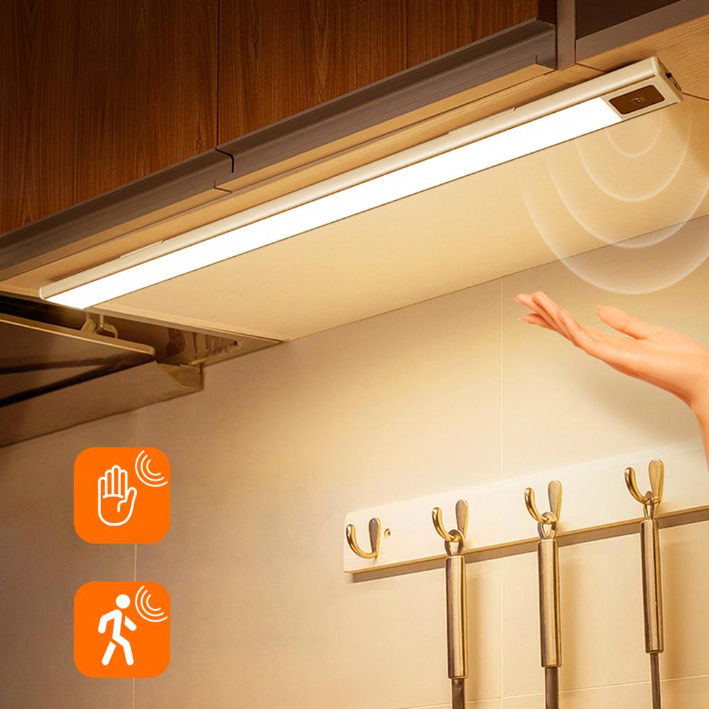 Ultra-thin USB LED Cabinet Light Hand Sweep / PIR Motion Sensor LED Rechargeable Aluminum Kitchen Lamp Portable Night Lighting