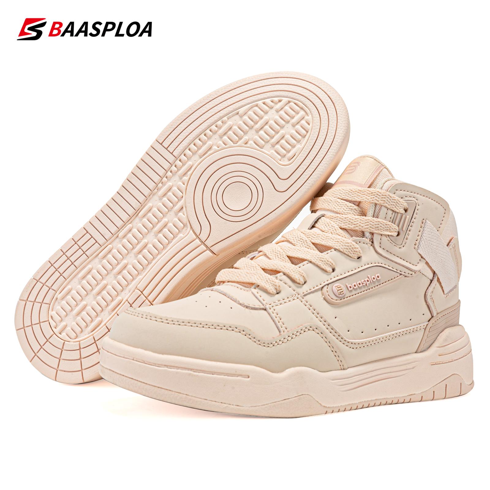 BAASPLOA Women Winter Sneakers New Fashion Plush Leather Walking Shoes for Woman Warm Casual Sneakers Non-Slip Shoe 2023