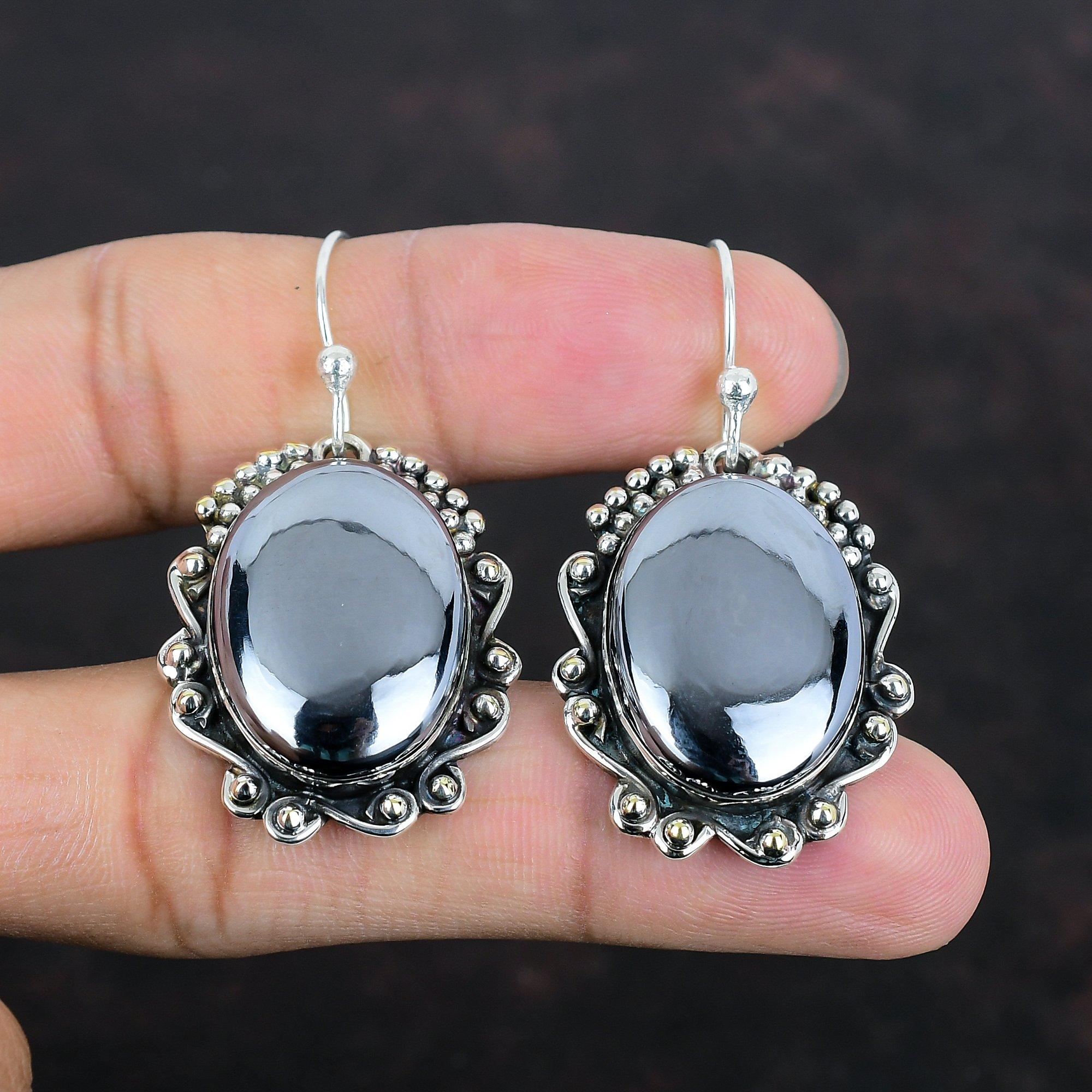 Серьги из шунгита, серьги из драгоценных камней, изящные украшения, серьги из стерлингового серебра 925 пробы, серьги ручной работы, украшения из шунгита, подарки для мамы, висячие серьги