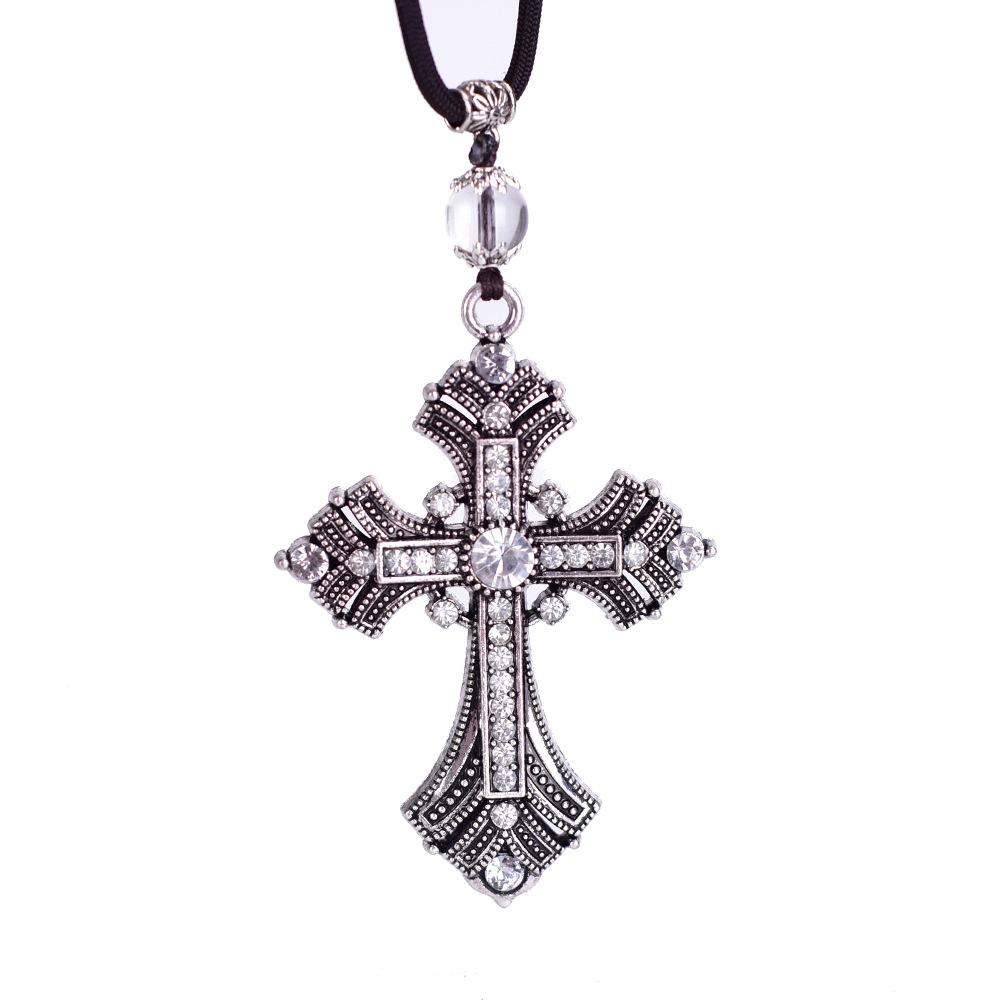Cross Car Pendants For Auto Decor Jesus Christian Gifts Religious Car Rearview Mirror Hanging Ornaments Car Accessories For Man