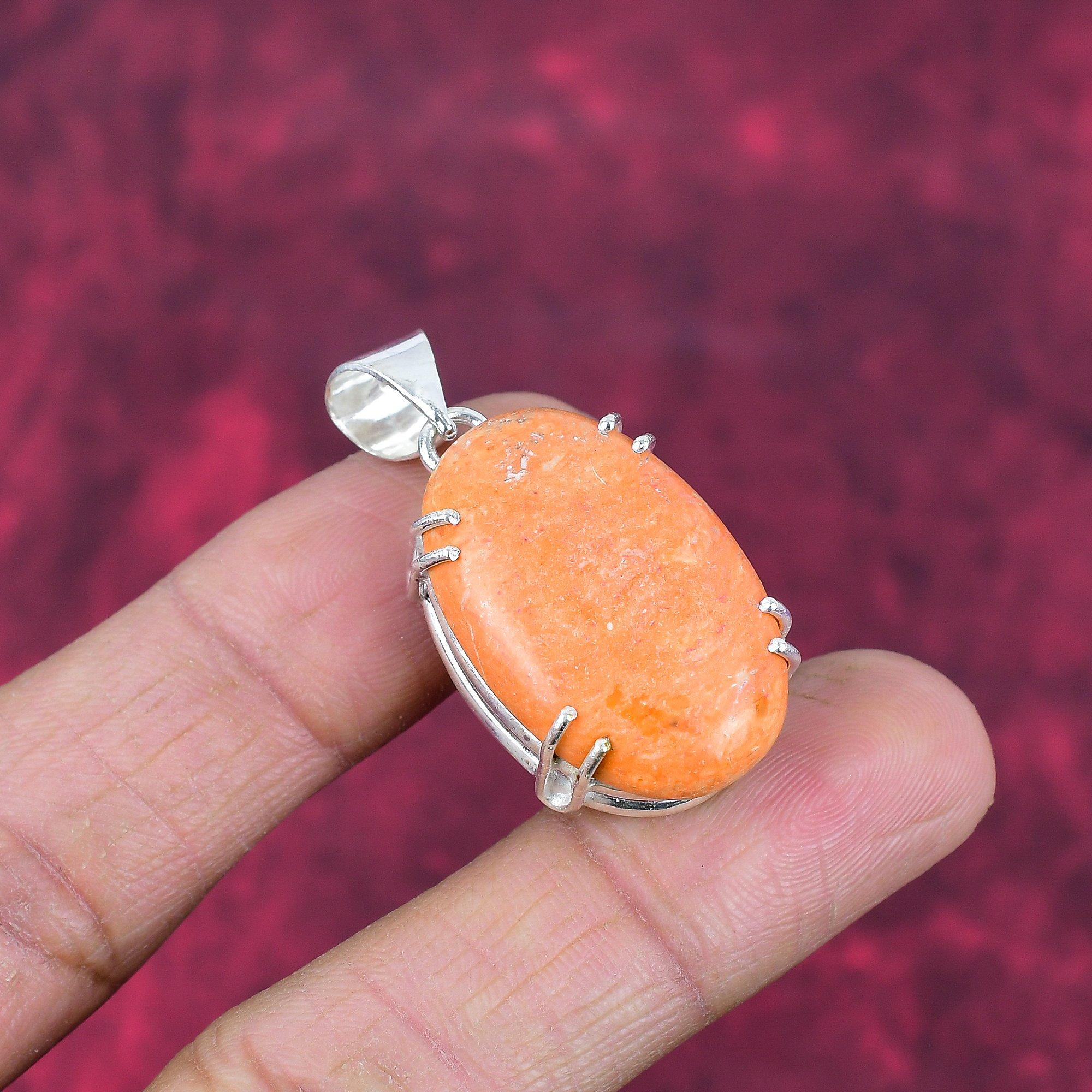 Подвеска из красного коралла с губкой, ювелирные изделия из драгоценных камней, кулон из стерлингового серебра 925 пробы, подарок для женщин, кулон ручной работы