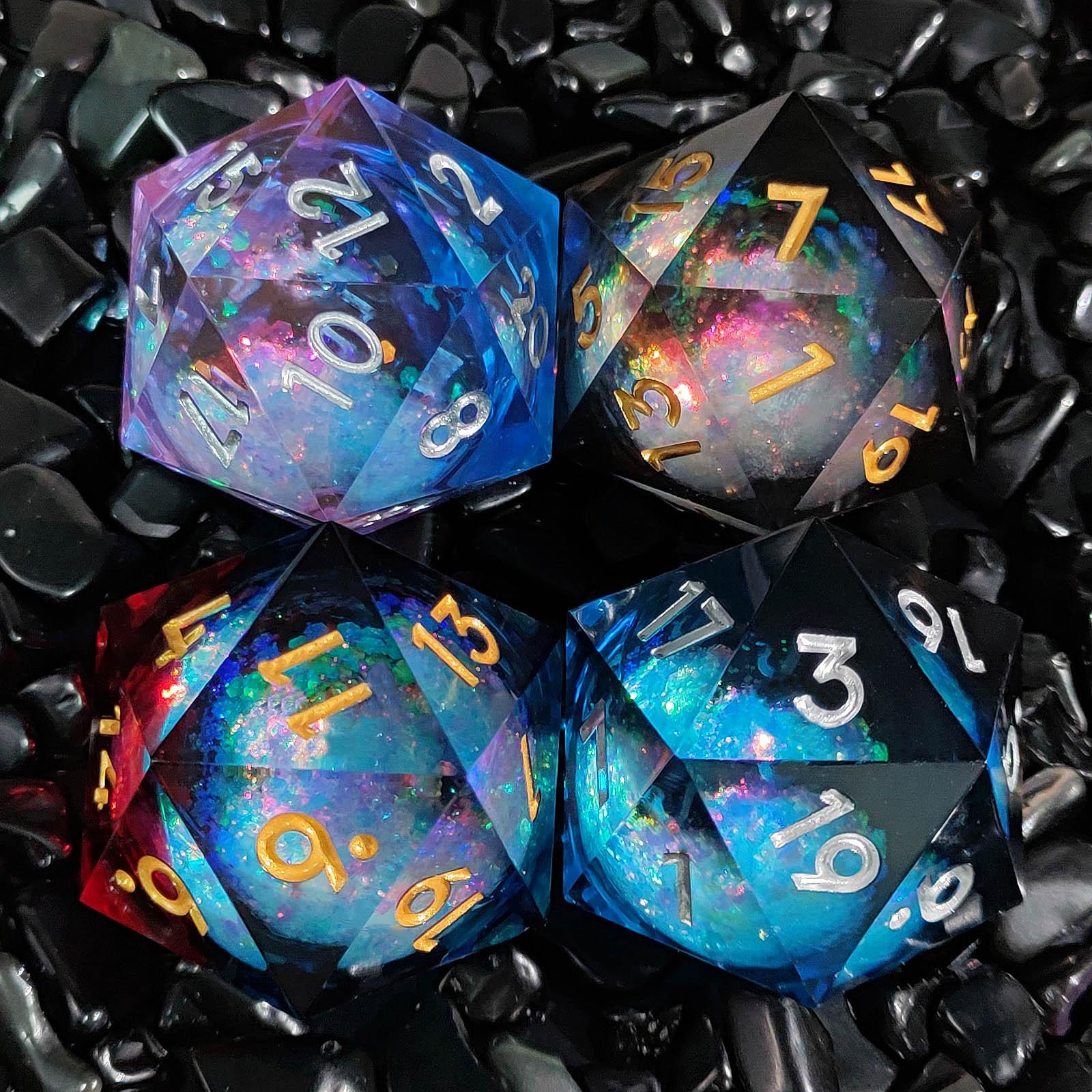 Игральные кости из 20-гранной смолы 35 мм Liquid Core DND TRPG COC D20 настольная настольная игра игрушка