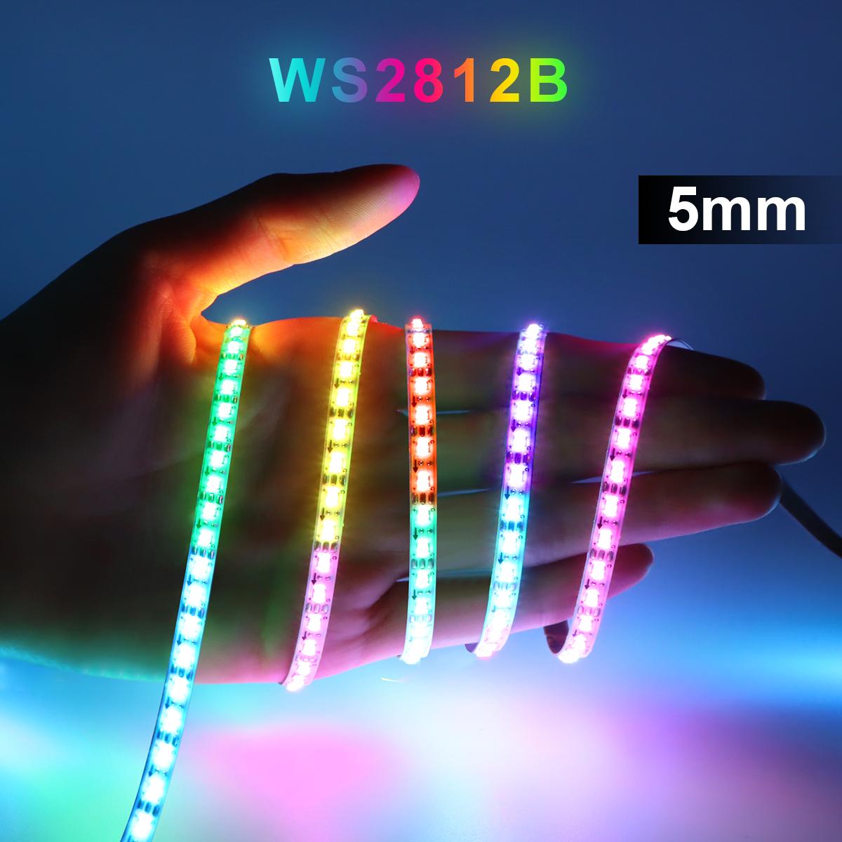 Smart RGBIC WS2812B IC Pixels Светодиодная лента DC5V 160LEDs/M Индивидуальная адресуемая светодиодная лента 2020SMD Chasing для домашнего декора автомобиля
