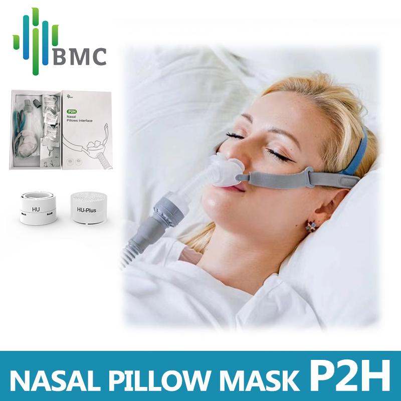 BMC P2H Nasal Pillow CPAP Mask Silicone SML Size All In Sleep Mask For Snoring And Apnea Treatment With Belt