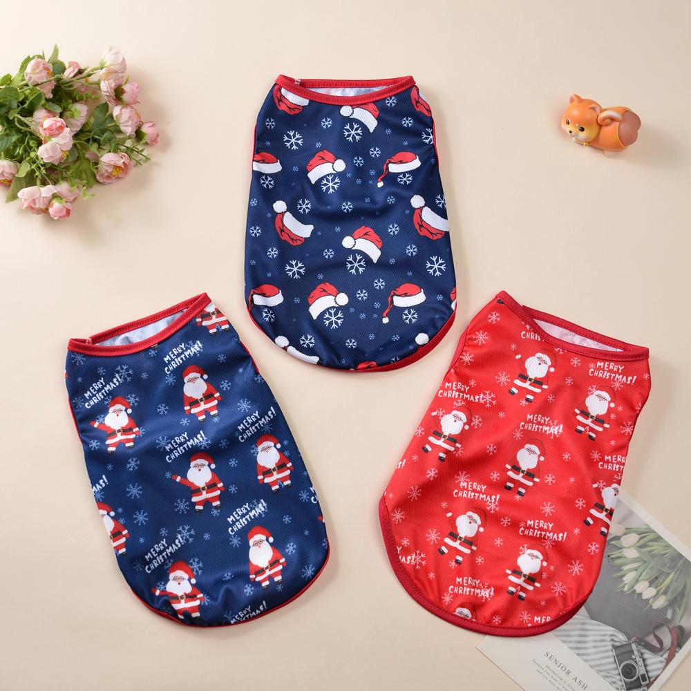 Christmas Dog Clothes New Year Festival Costume For Small Dogs Cats Funny Puppy Vest Shirt Pullover French Bulldog Pet Apparel