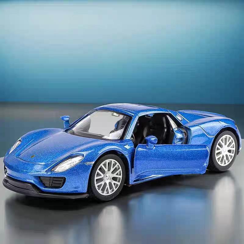 5-дюймовая имитация изысканных литой игрушечной машинки Porsche 918 Spyder Supercar RMZ city 1:Модель из 36 сплавов с откатным механизмом