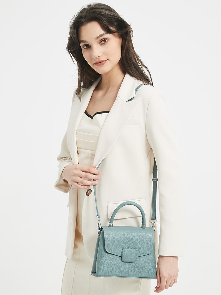 Zency Ladies Handbags Simple Leather Women Tote High Quality Designer Square Bag Crossbody Top-handle For Shopper Commuter