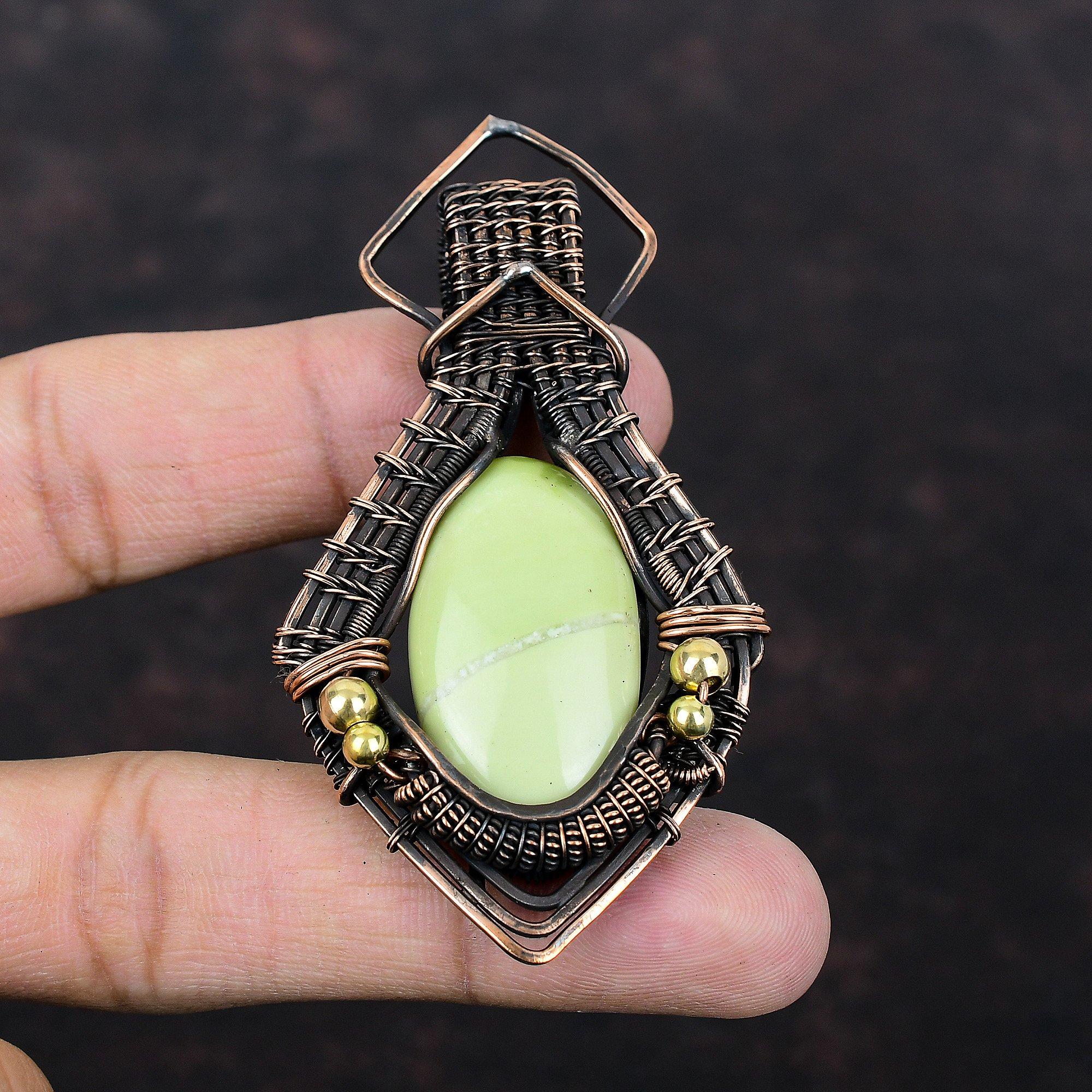 Подвеска-змеевик, медная проволока, обернутая драгоценным камнем, потрясающая бижутерия, дизайнерская подвеска ручной работы, медная бижутерия, подарок для матери