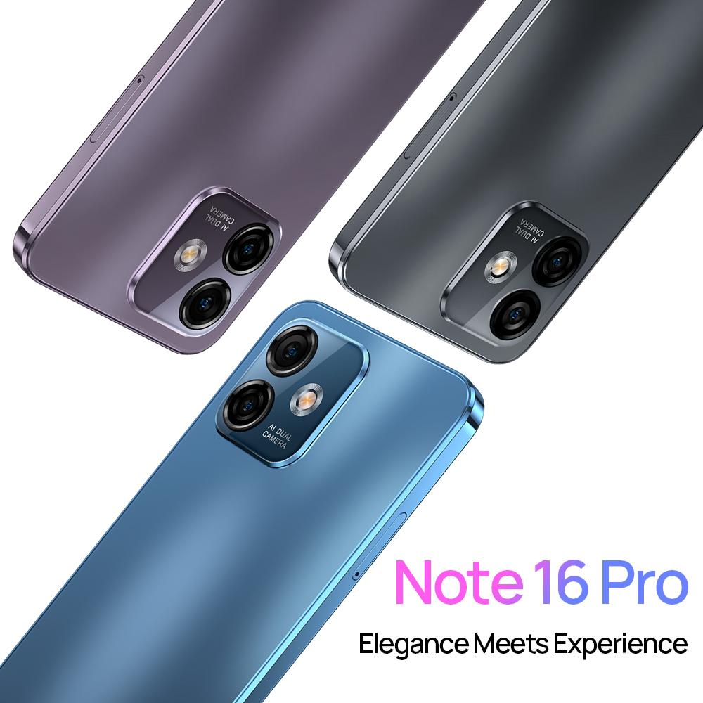 Ulefone Смартфон Note 16 Pro, 512 ГБ ПЗУ/128 ГБ ПЗУ/256 ГБ ПЗУ, Android 13, глобальная версия, телефон, 50 МП, 6,52 дюйма, 4400 мАч, GPS, 4G, сотовая связь