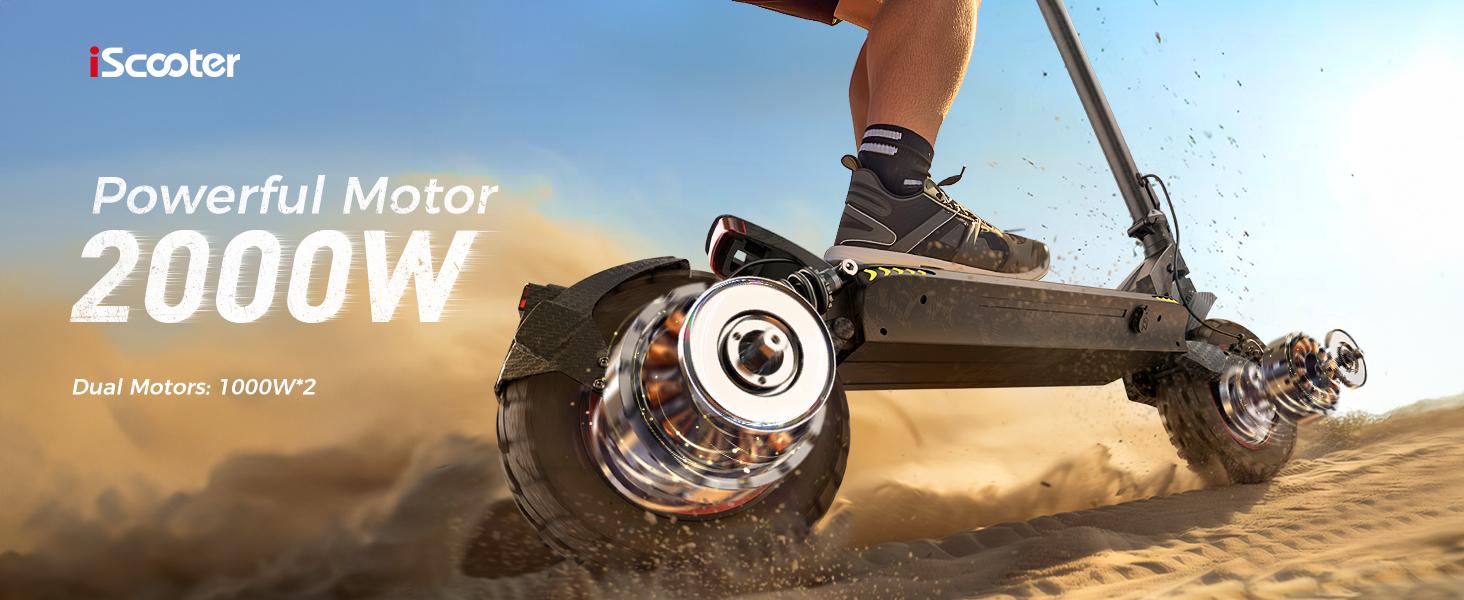 iScooter Electric Scooter IX7pro 17.5Ah 10 Inch Off-road Pneumatic Tire 2000W Dual Motor 60Km/H
