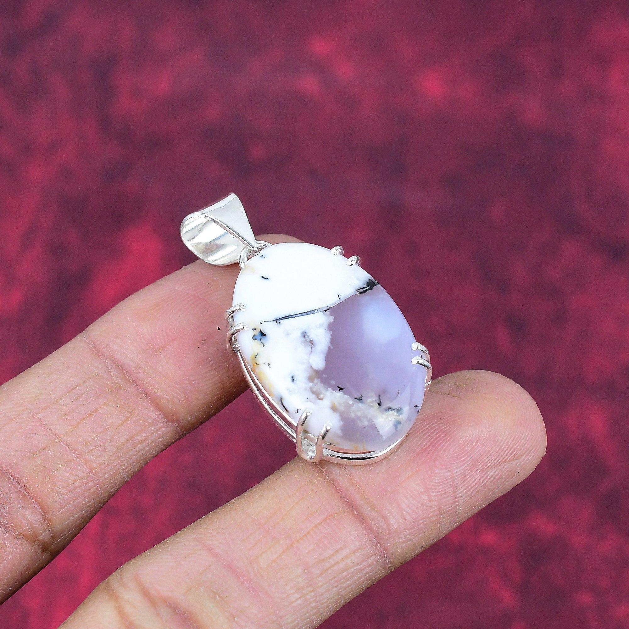 Dendrite Opal Pendant Gemstone Jewelry, 925 Solid Sterling Silver Pendant, Handmade Jewelry Birthstone Pendant, Gift For Him
