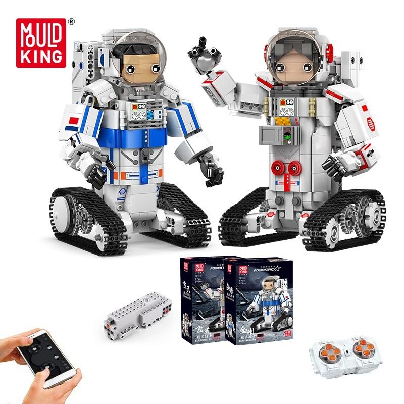 MOLD KING 13136 Технический робот с дистанционным управлением RC Моторизованный робот-космонавт Строительные блоки Кирпичи Игрушки Рождественские подарки для детей