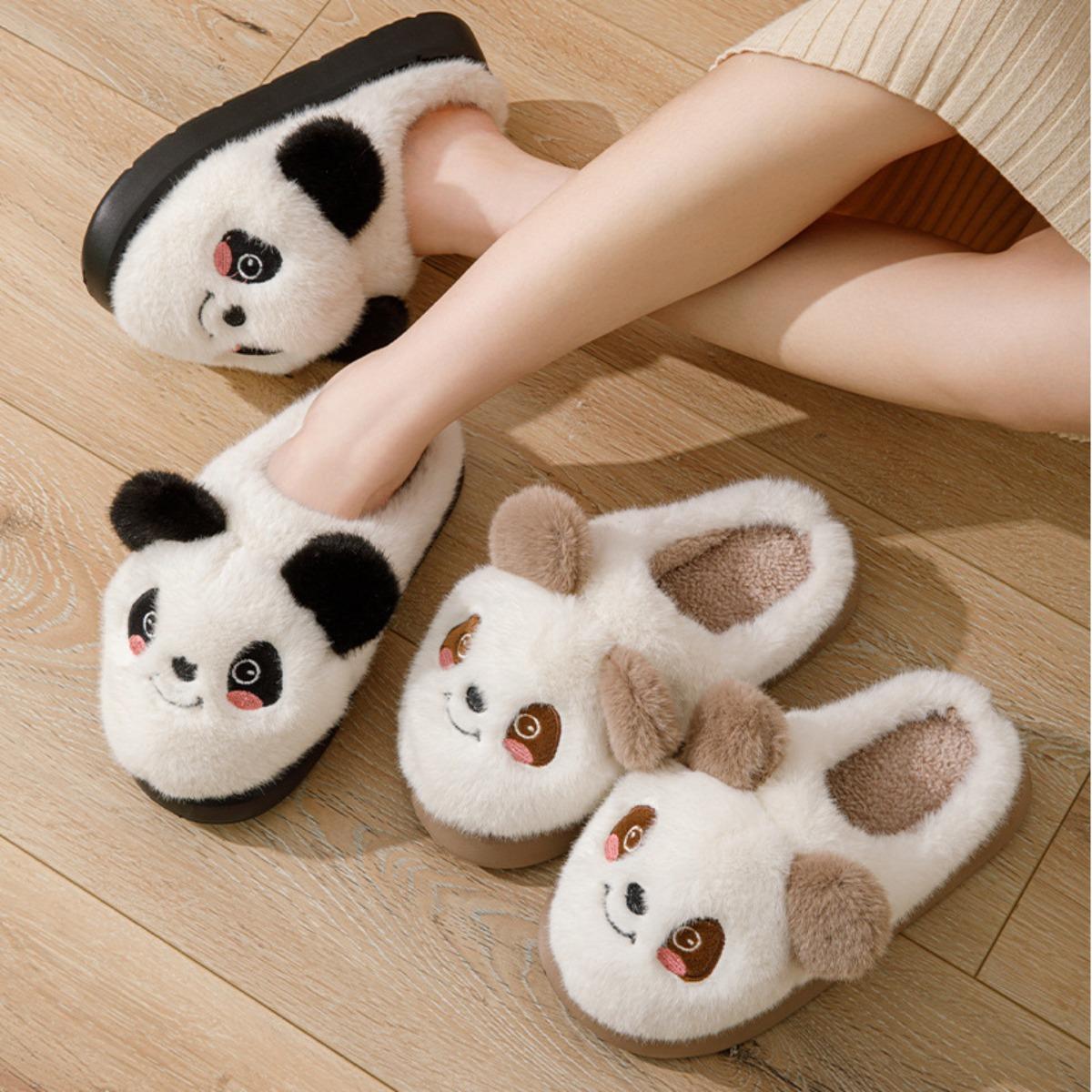 Cotton Slippers, Women's Shoes, Thick Soled, Home Slippers, Cartoon, Plush Slippers, Thick, Warm Slippers, Cotton Shoes, Non Slip Slippers