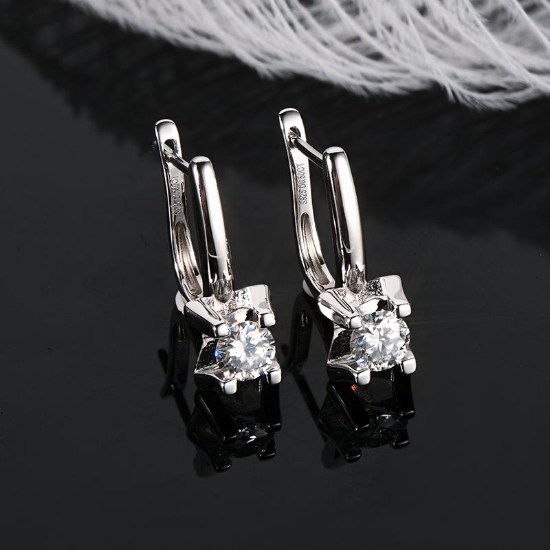 Earrings 2022 Trend New Moissanite Dangle Huggie Earring 100% 925 Sterling Silver Hoops Woman Original Jewelry for Girls