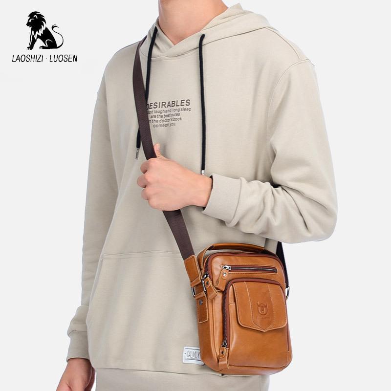 BULLCAPTAIN 100% Genuine Leather Men's Shoulder Bag Messenger Bags Business Men's High Quality Bag