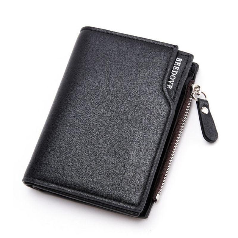 Men Fashion Short Wallets Artificial Leather Card Holder Vintage Design Casual Purse Wallet