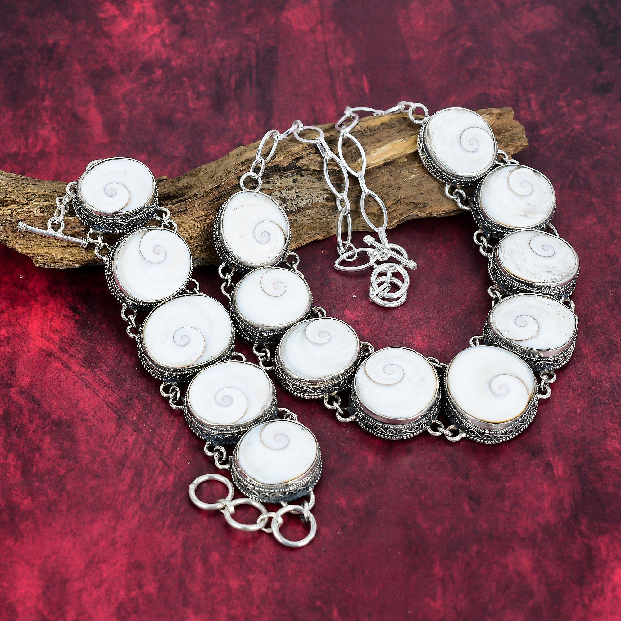 Браслет и ожерелье из твердого серебра 925 пробы Shiva Eye, комплект натуральных украшений ручной работы для нее, красивые драгоценные камни новейшего дизайна ювелирных изделий для женщин