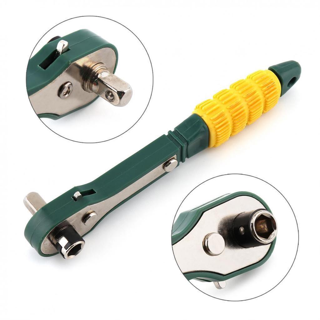 Двусторонний храповой ключ для головок 1/4 дюйма и шестигранной отвертки 1/4 дюйма