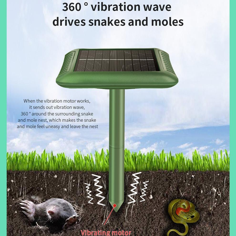 Отпугиватель мышей на солнечной батарее, инвертор на 360°, механическая волна, отпугиватель змей, ферма, сад, заземляющая вилка, отпугиватель мышей