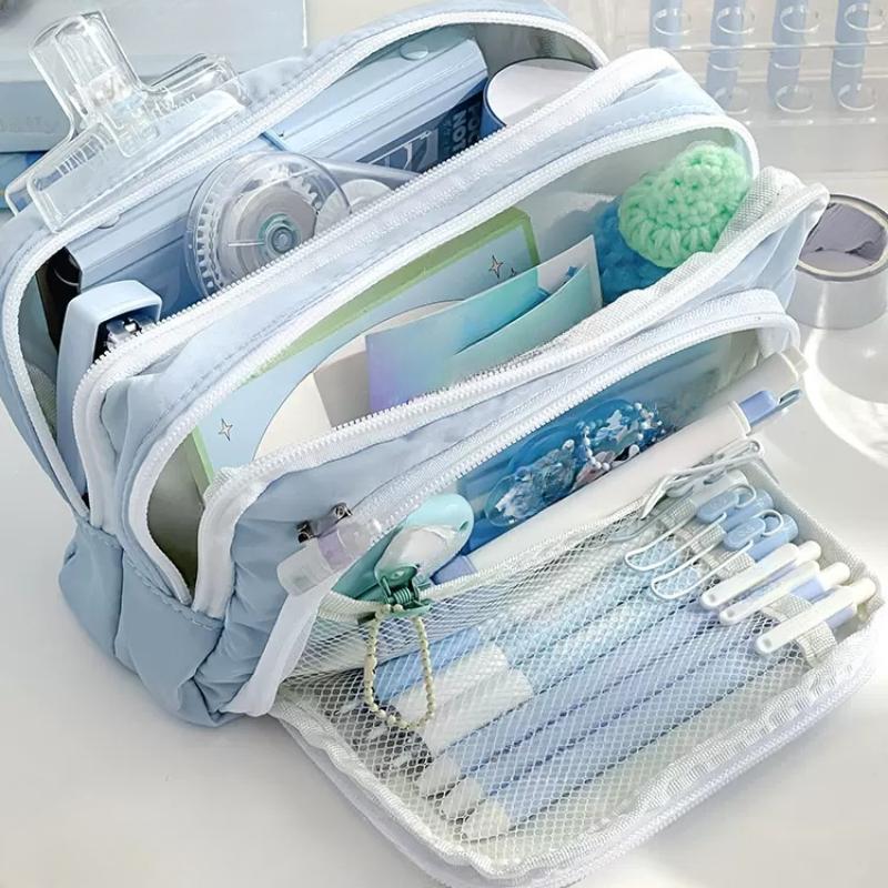 Эстетическая сумка-карандаш для новых девочек, школьные чехлы, милый держатель для канцелярских принадлежностей, сумка-карандаш на молнии, школьные принадлежности