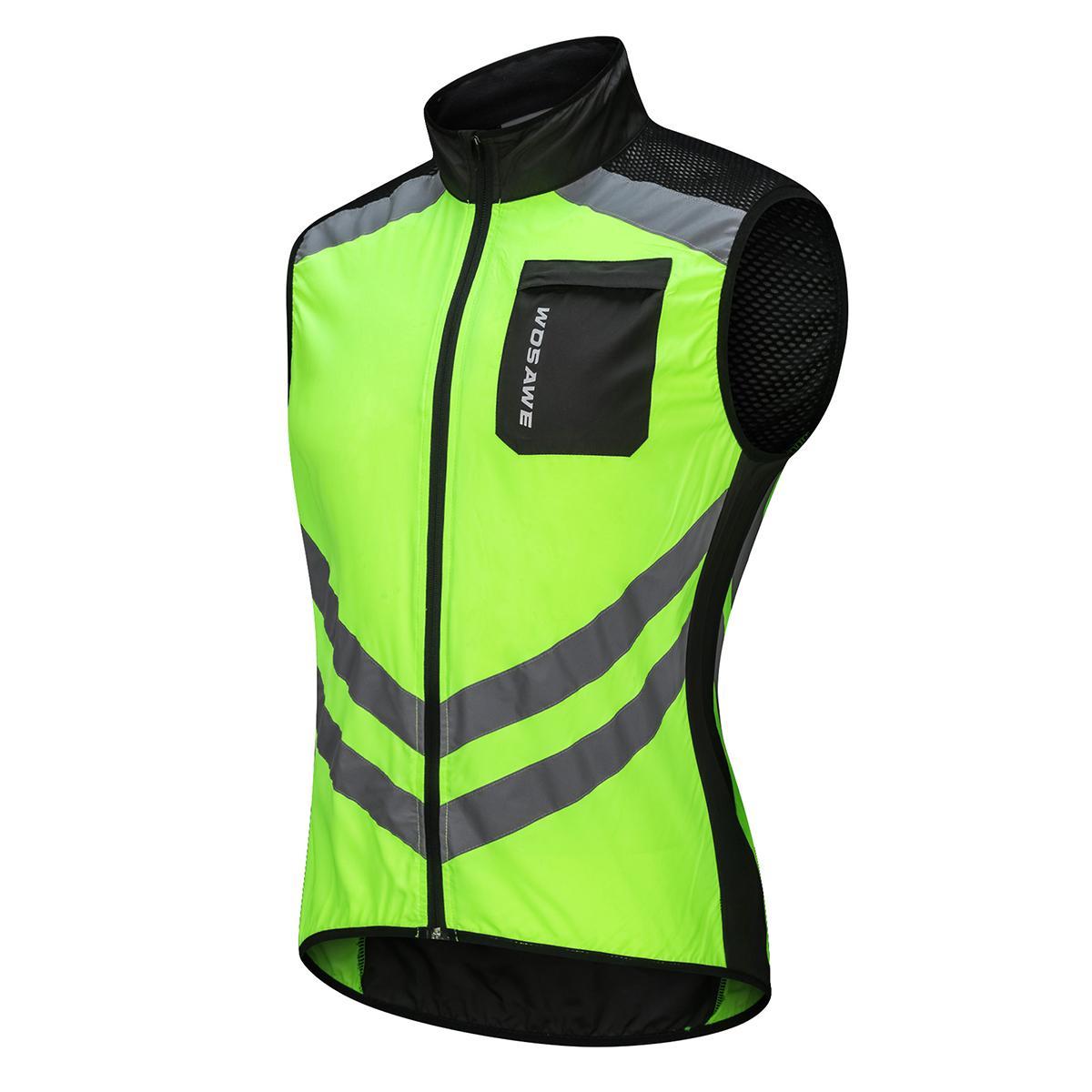 Cycling Vest WOSAWE Bike Sleeveless Gilet Windproof Hi Viz Reflective Clothing