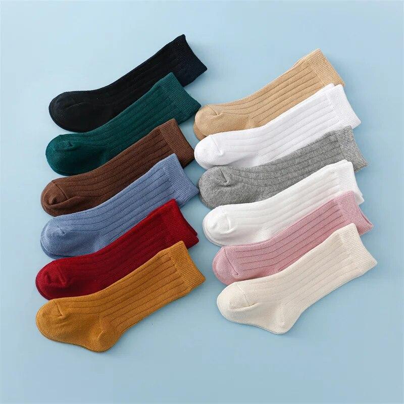 Kids Boy Girl Socks Cotton Striped Soft Baby Knee Long Children's Socks School Sport Casual Baby Sock For Boys Girl 0-5Y