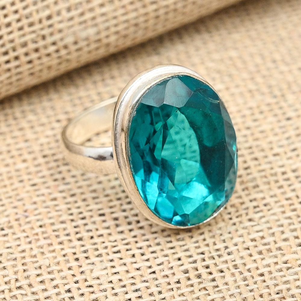 Indicolite Tourmaline Gemstone Handmade Jewelry 925 Sterling Silver Ring