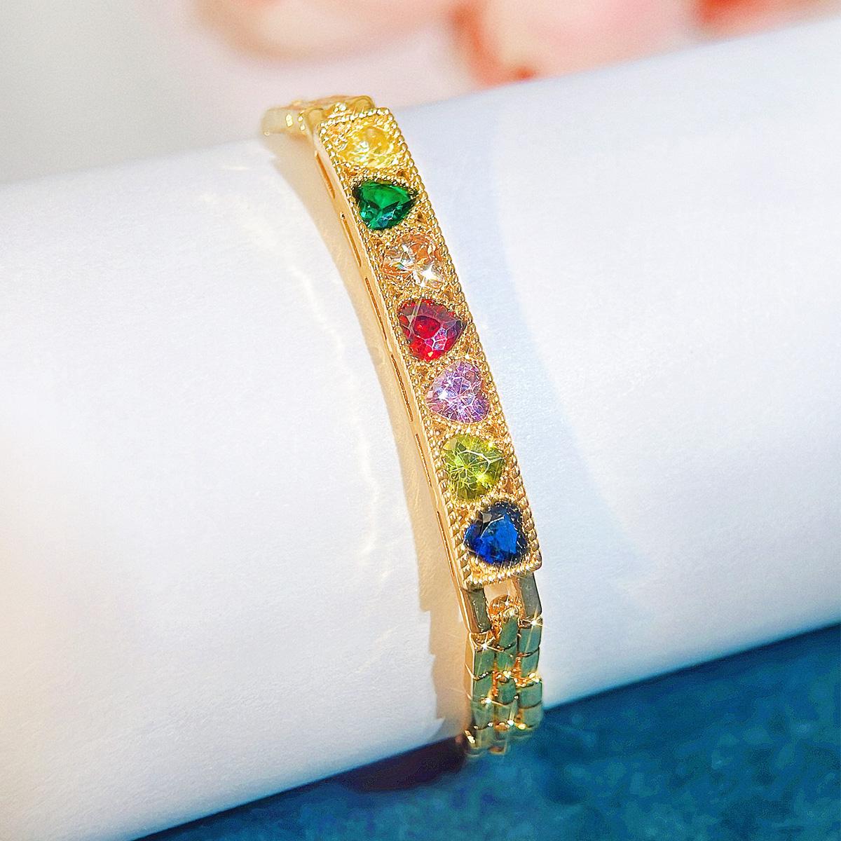 CMM Индийский этнический цвет Любовь Циркон Ретро Экзотический Богемный Стиль Отдых Теннисный Браслет Женские Украшения Для Вечеринок На Руку