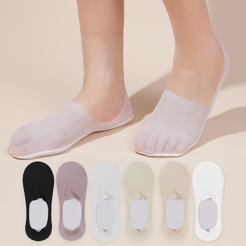 Women No Show Liner Socks Women's Low Cut Cotton Nylon Boat Invisible Hidden Socks Non-Slip for Flats Mesh Socks