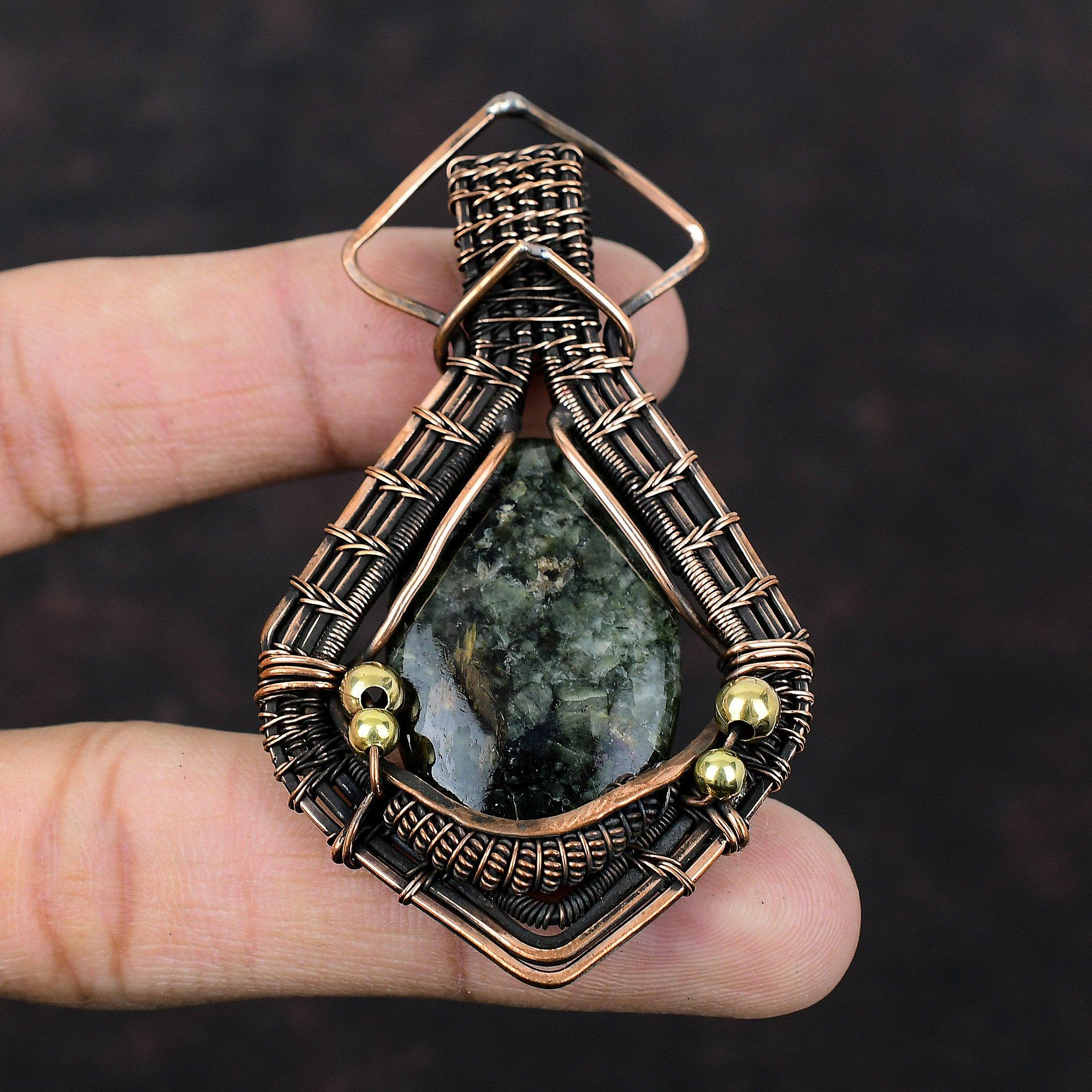 Eudialyte Pendant Copper Wire Wrapped Pendant Gemstone Pendant Handmade Copper Jewelry Designer Pendant Wire Wrapped Jewelry Engagement Gift