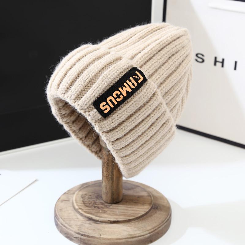 Winter Letter Woolen Hats Female Korean Fashion Warm Knitted Cap Ear Protection Hats