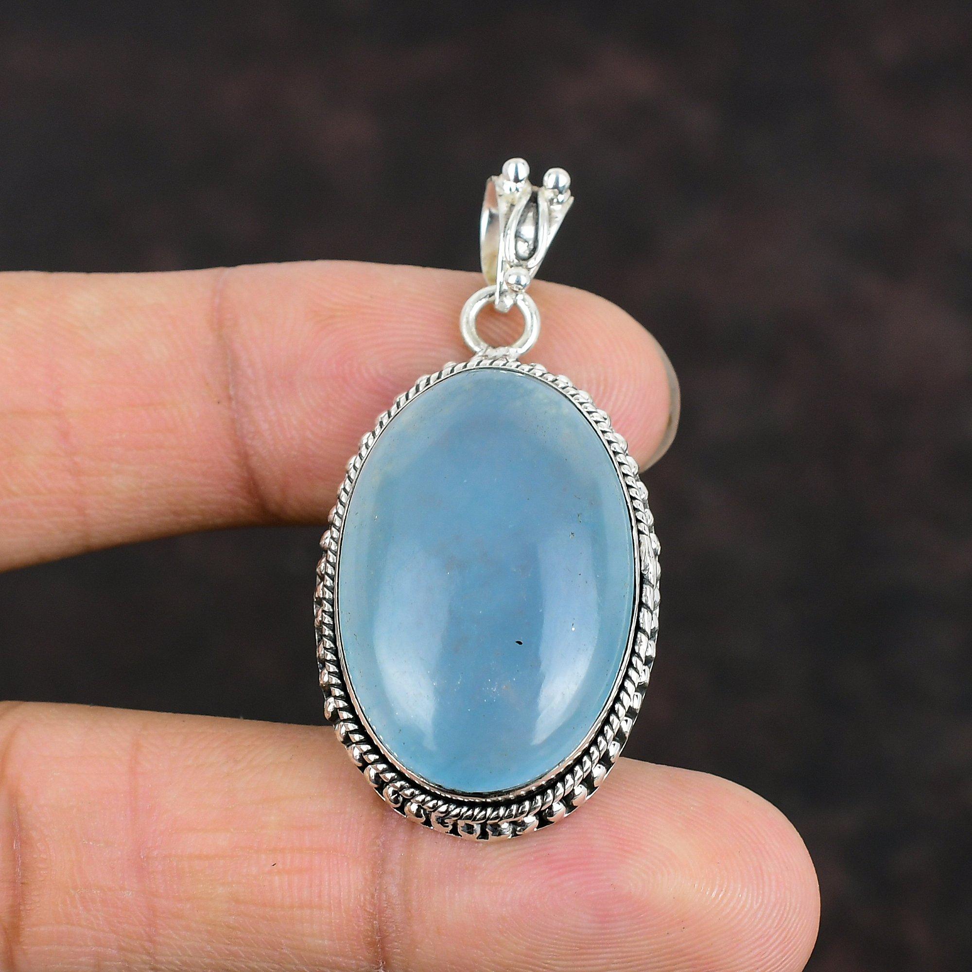 Аквамарин натуральный драгоценный камень кулон ювелирные изделия ручной работы 925 стерлингового серебра кулон целебный камень кулон удивительные серебряные ювелирные изделия подарки для жены