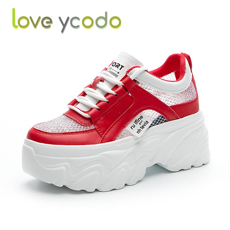 love ycodo Brand Women's Spring and Autumn Summer Thick Sole Fashion Breathable Casual Sports Shoes
