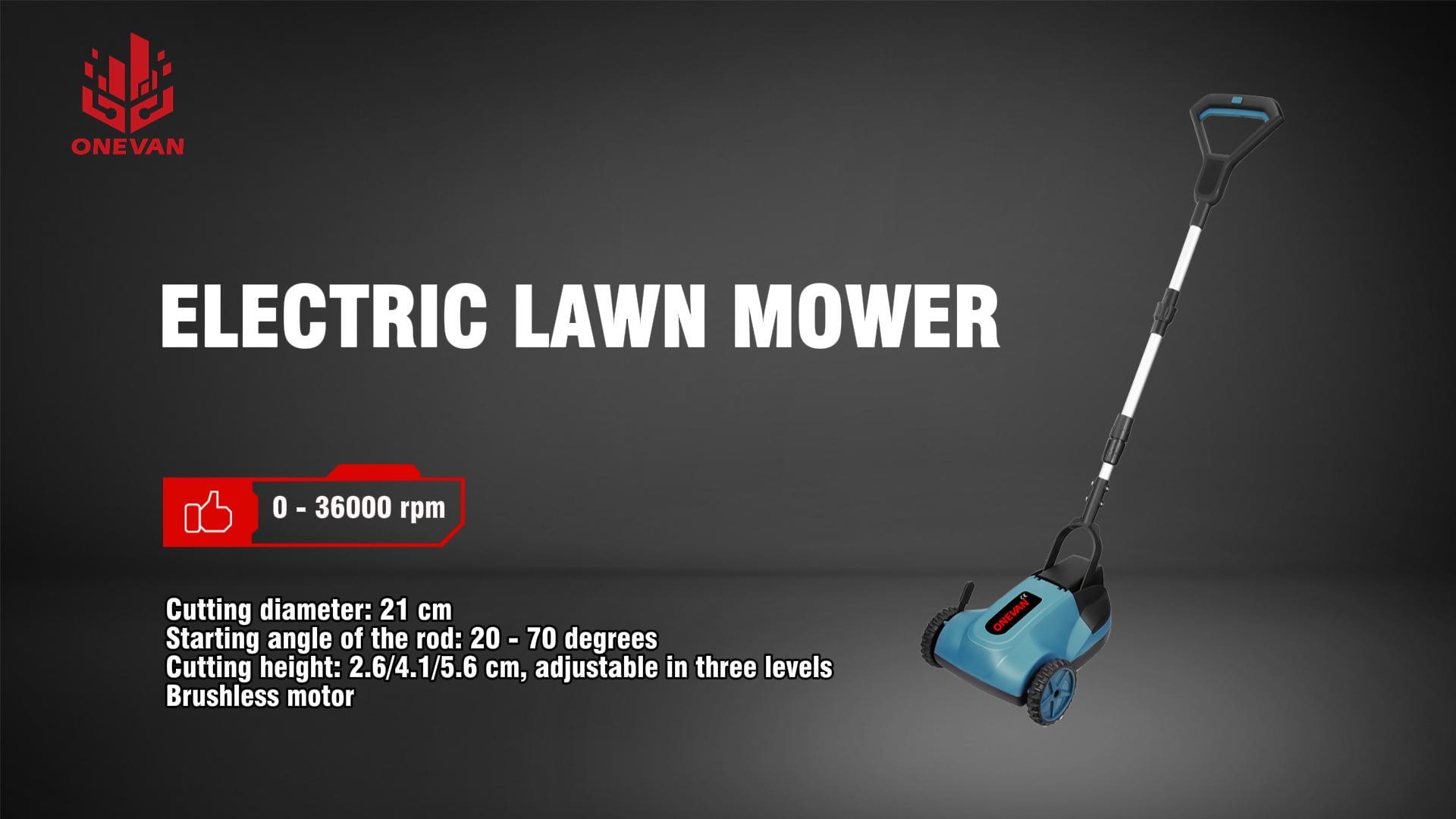 ONEVAN 5000W Brushless Electric Lawn Mower 48000RPM Cordless Grass Trimmer 3 Height Adjustment Garden Cutter Tool For 21V 18V Battery
