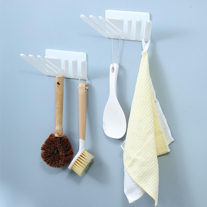 Настенная кухонная стойка, настенная, без перфорации, самоклеящаяся, держатель для шкафа, пластиковый органайзер, полка, кухонные принадлежности