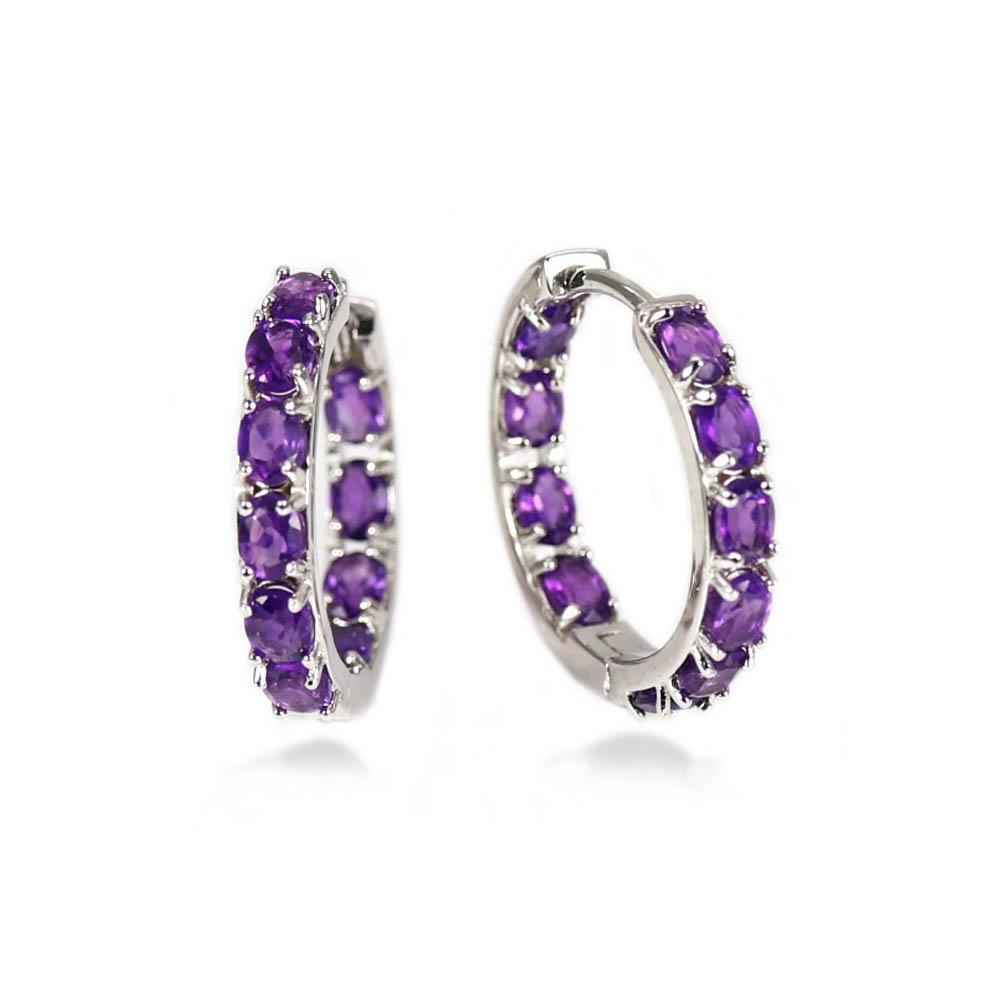 Bolaijewelry Серьги из натурального африканского аметиста овальной формы 3*4 мм, стерлинговое серебро 925 пробы, изысканные ювелирные изделия для женщин, жены, дизайн, подарок на годовщину вечеринки