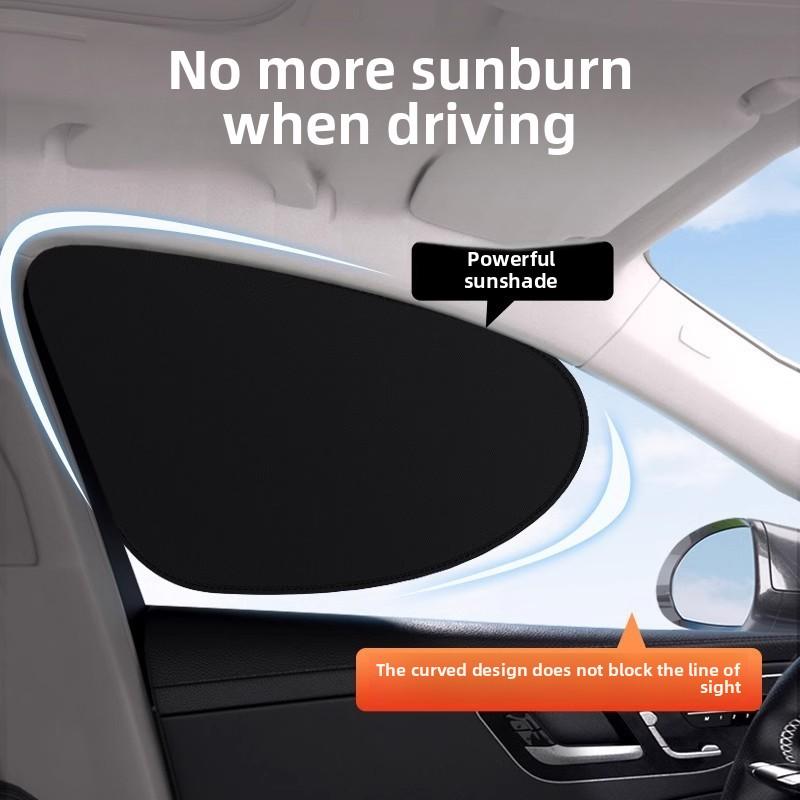 Electrostatic Sun Visor for Car Side Window 4-Layer Sun Shade Curtains Anti-Glare UV-Blocker Auto Sun Protection Cover