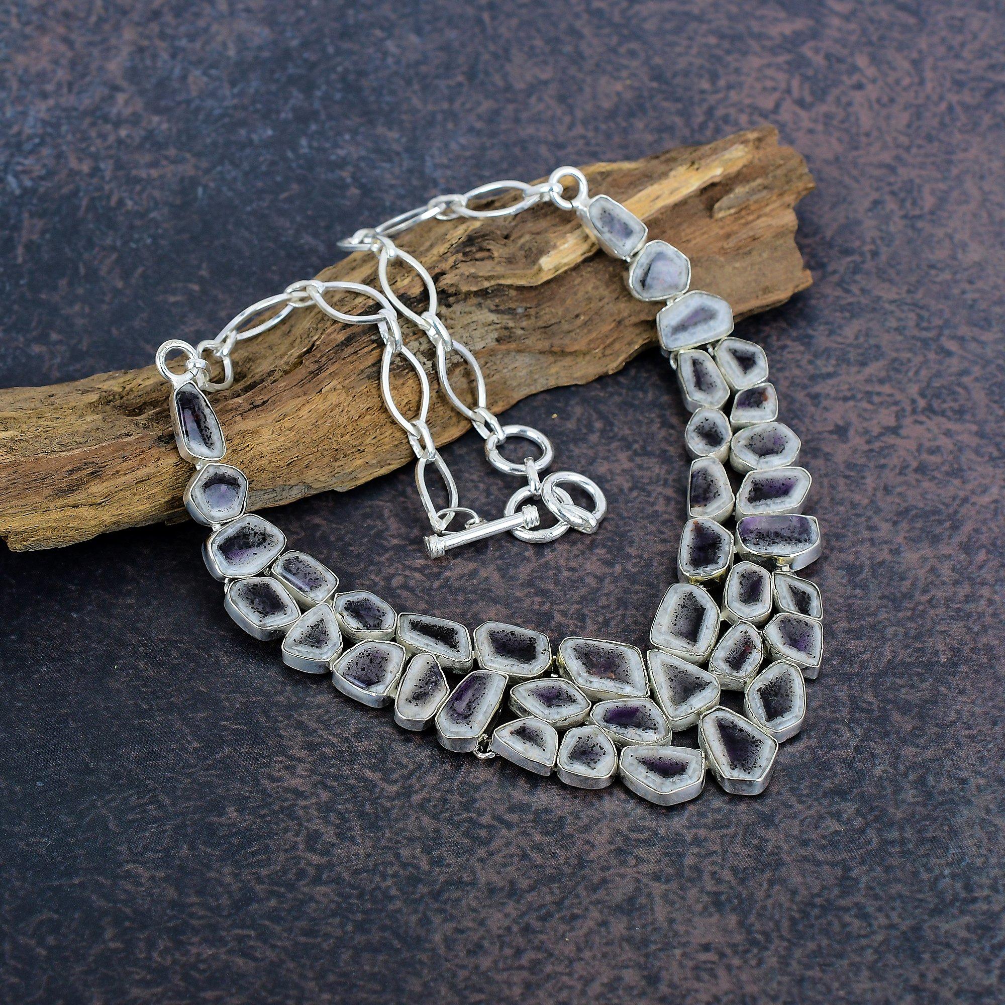 Ювелирные изделия из ожерелья с аметистом Super 23, ювелирные изделия из цельного серебра 925 пробы, великолепное ожерелье ручной работы с драгоценными камнями для любви