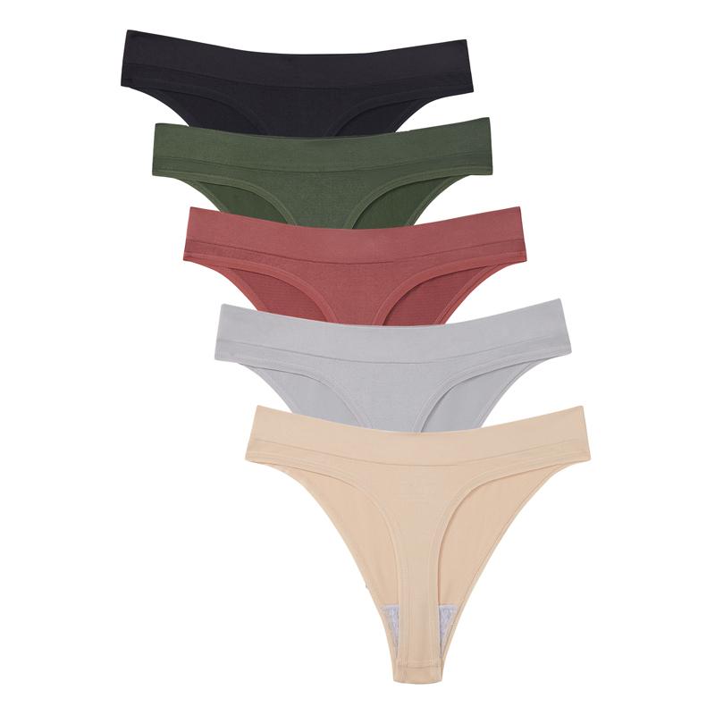 CINOON 5Pcs/Lot Women Sexy Panties Low-waist Comfort Underwear G String Thong Breathable Lingerie Temptation Intimates