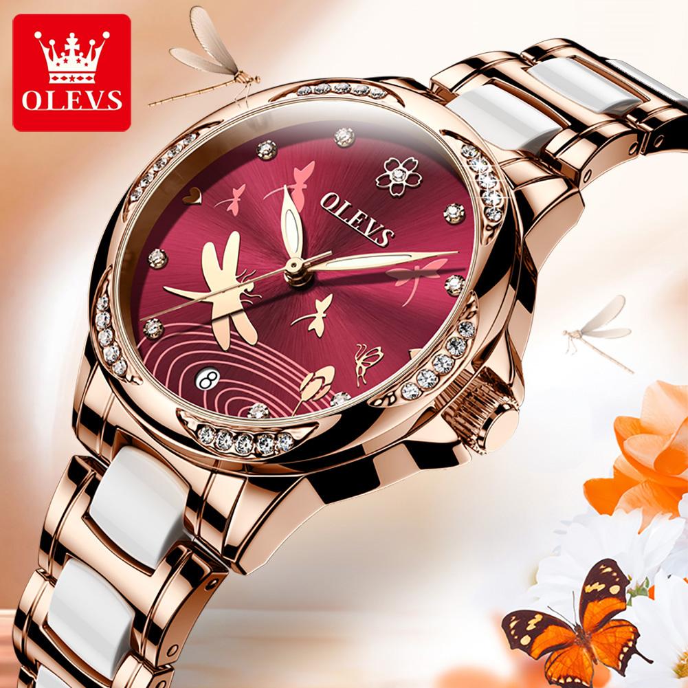 OLEVS 6610 With Gift Box Luxury Fashion Automatic Mechanical Watch Waterproof Noble Luminous Diamond Set Elegant Women's Watch