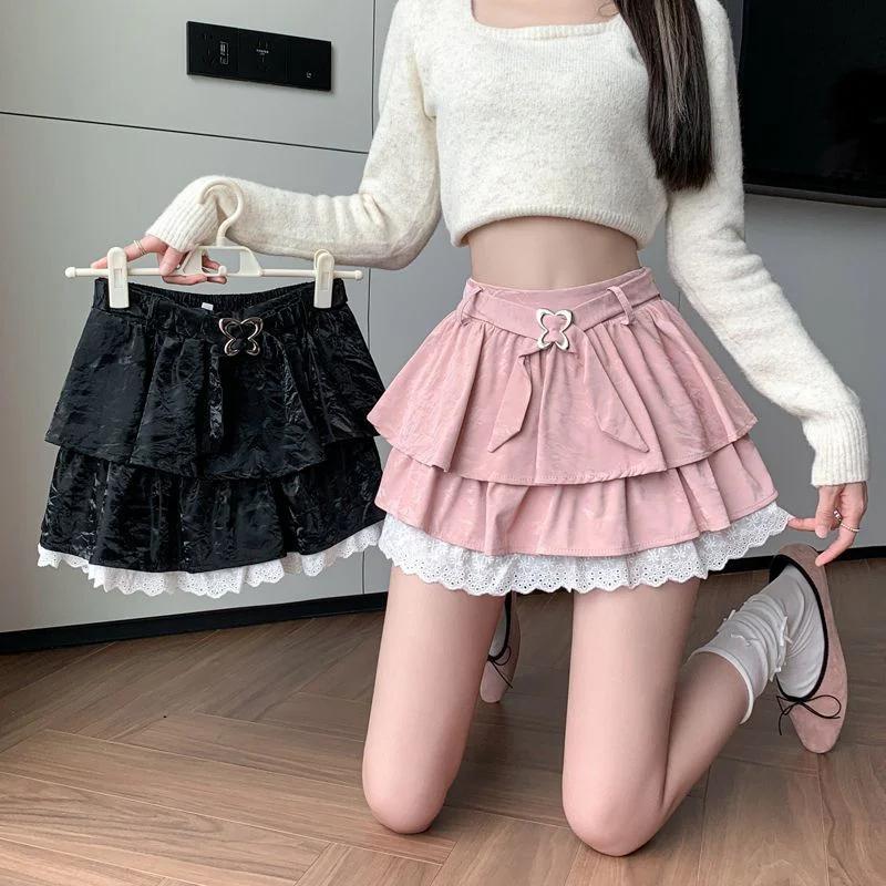 Женская розовая юбка-плиссе А-силуэта в винтажном стиле 90-х годов, эстетика Y2k, мини-юбка в стиле Харадзюку, корейская юбка в стиле Лолиты, одежда 2000-х годов