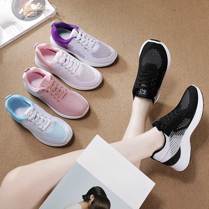 Women's Shoes,Breathable Flyknit Shoes,,Strap Fashion Trend Sneakers